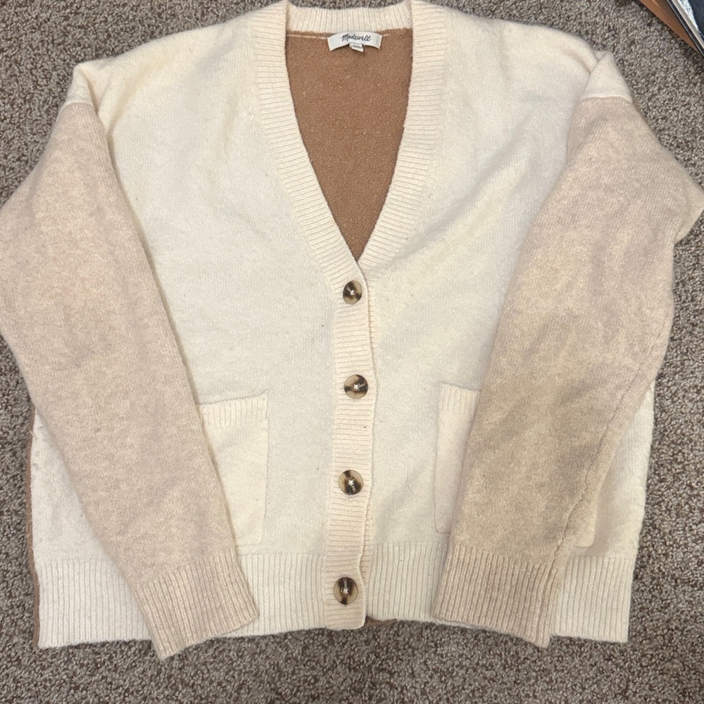 Madewell Colorblock Button-Front Cardigan